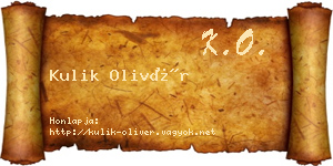 Kulik Olivér névjegykártya