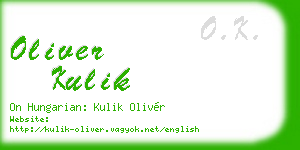 oliver kulik business card