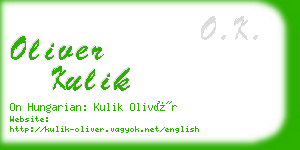 oliver kulik business card
